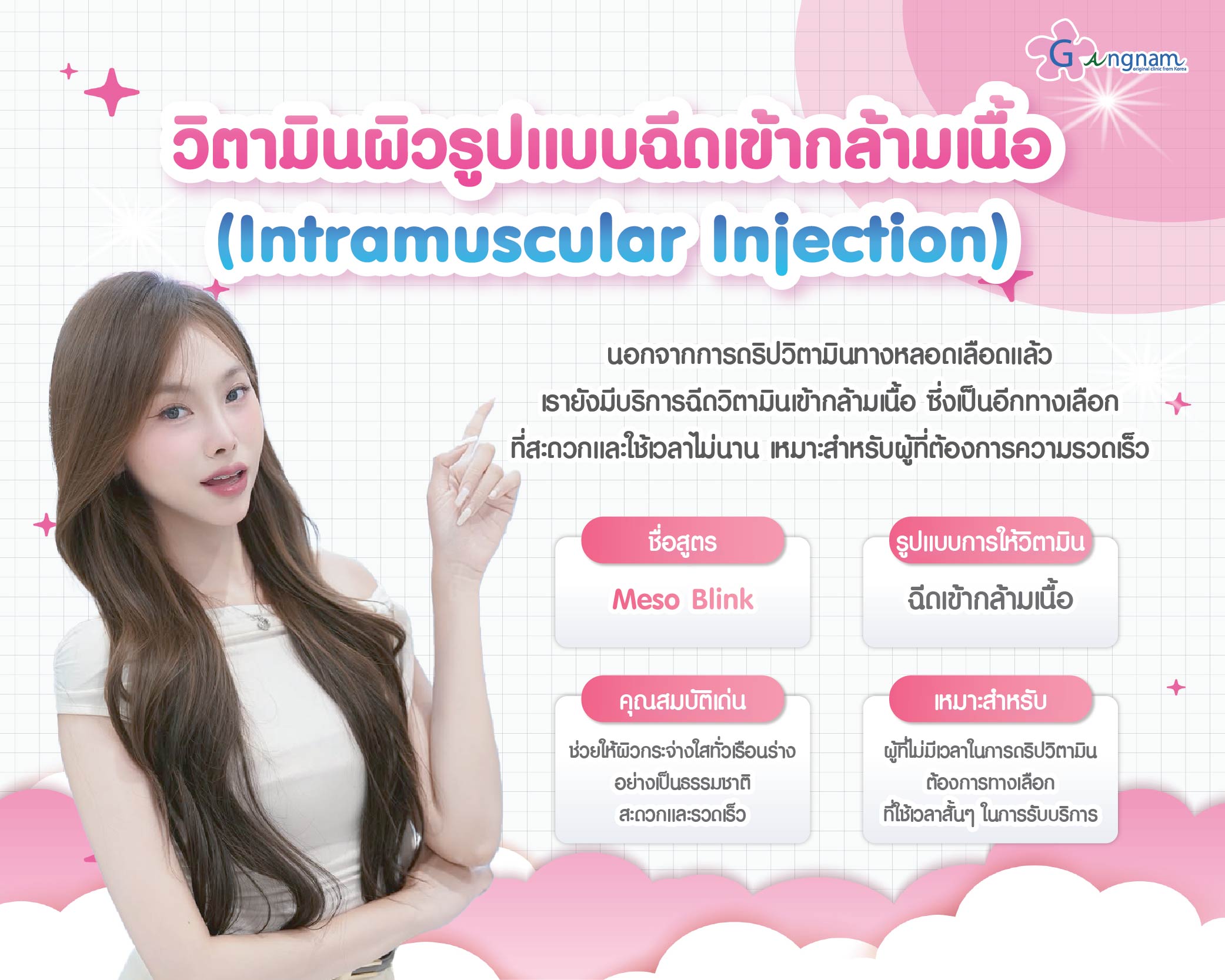 วิตามินผิวรูปแบบฉีดเข้ากล้ามเนื้อ (Intramuscular Injection)​