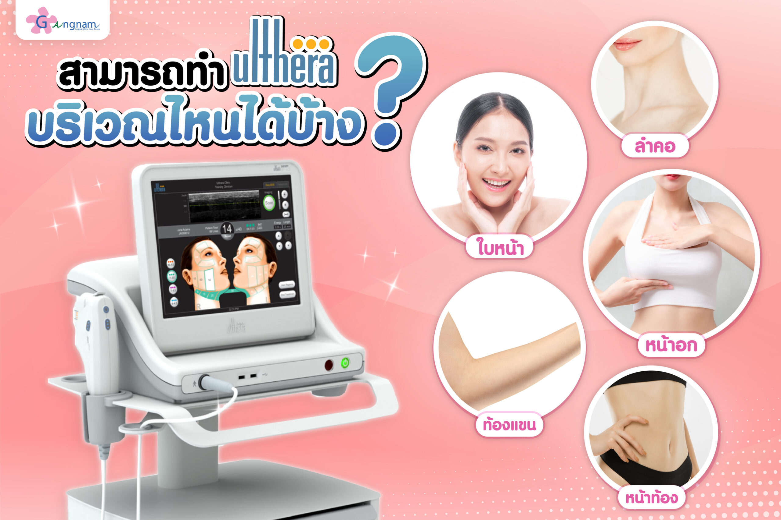 สามารถทำ Ulthera บริเวณไหนได้บ้าง?​